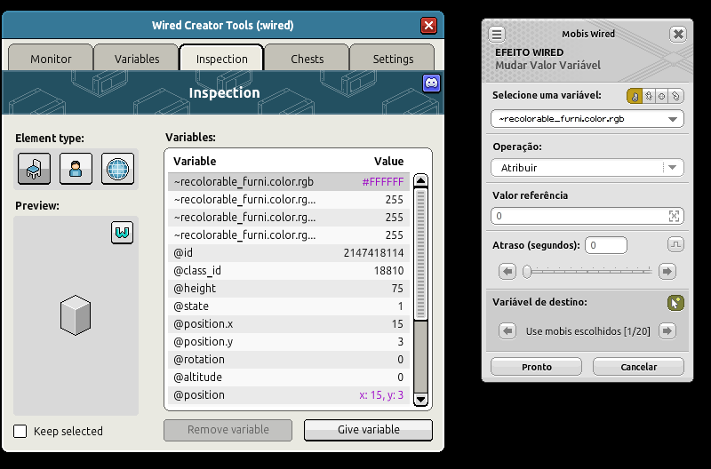 Possibilidade de recolorir os novos blocos usando variáveis inteligentes, com cores da paleta.